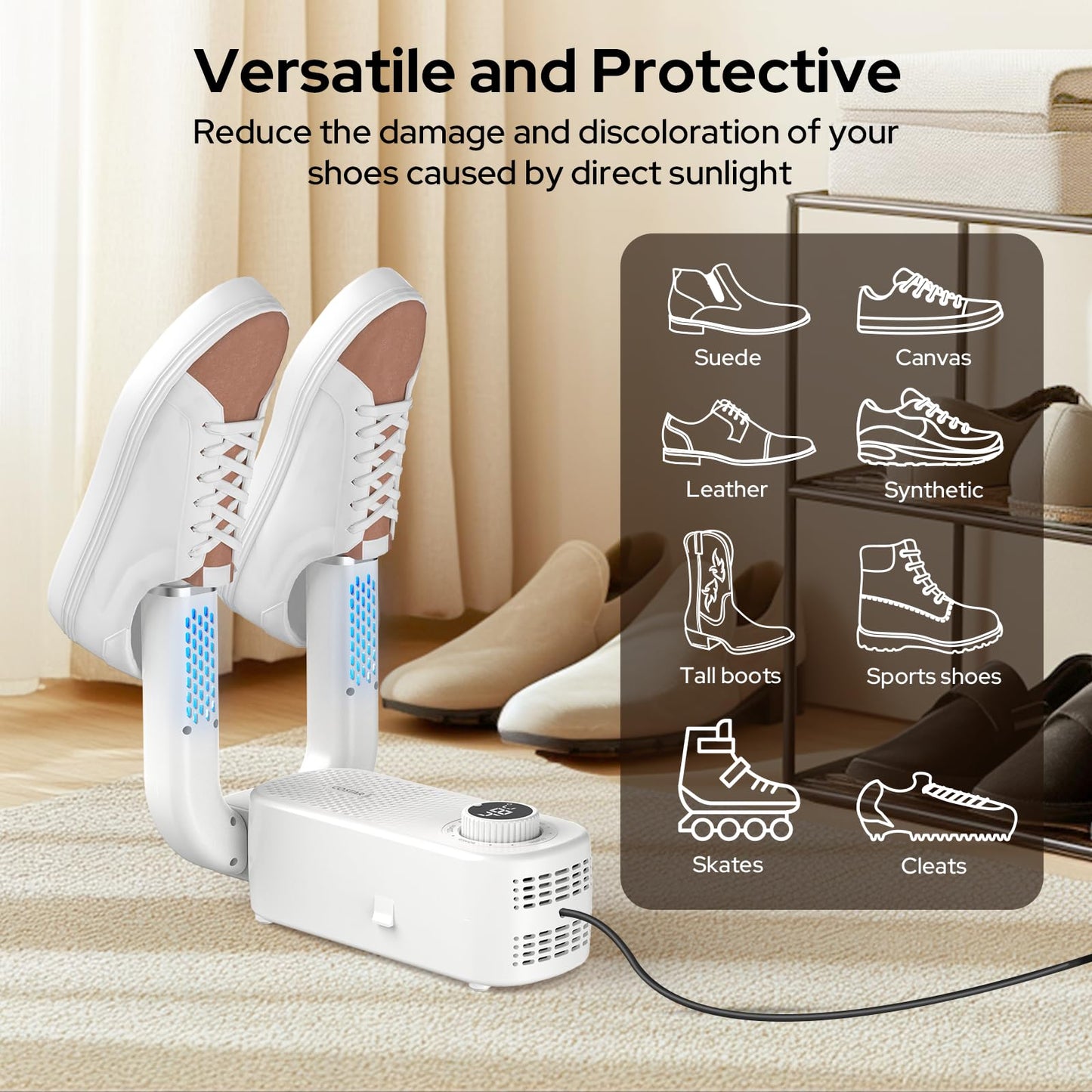 Intelligent Electronic Timer Shoe Dryer Adjustable Quick Drying Deodorizing Sterilizing Household Shoe Warmer Heater